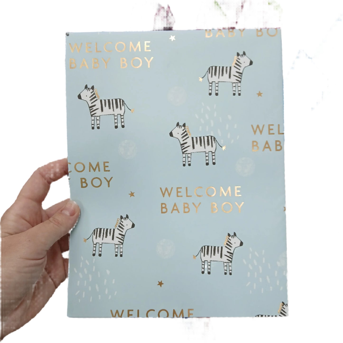 Gift Wrap | Flat & Folded /Folded Wrap - Baby Boy Zebra