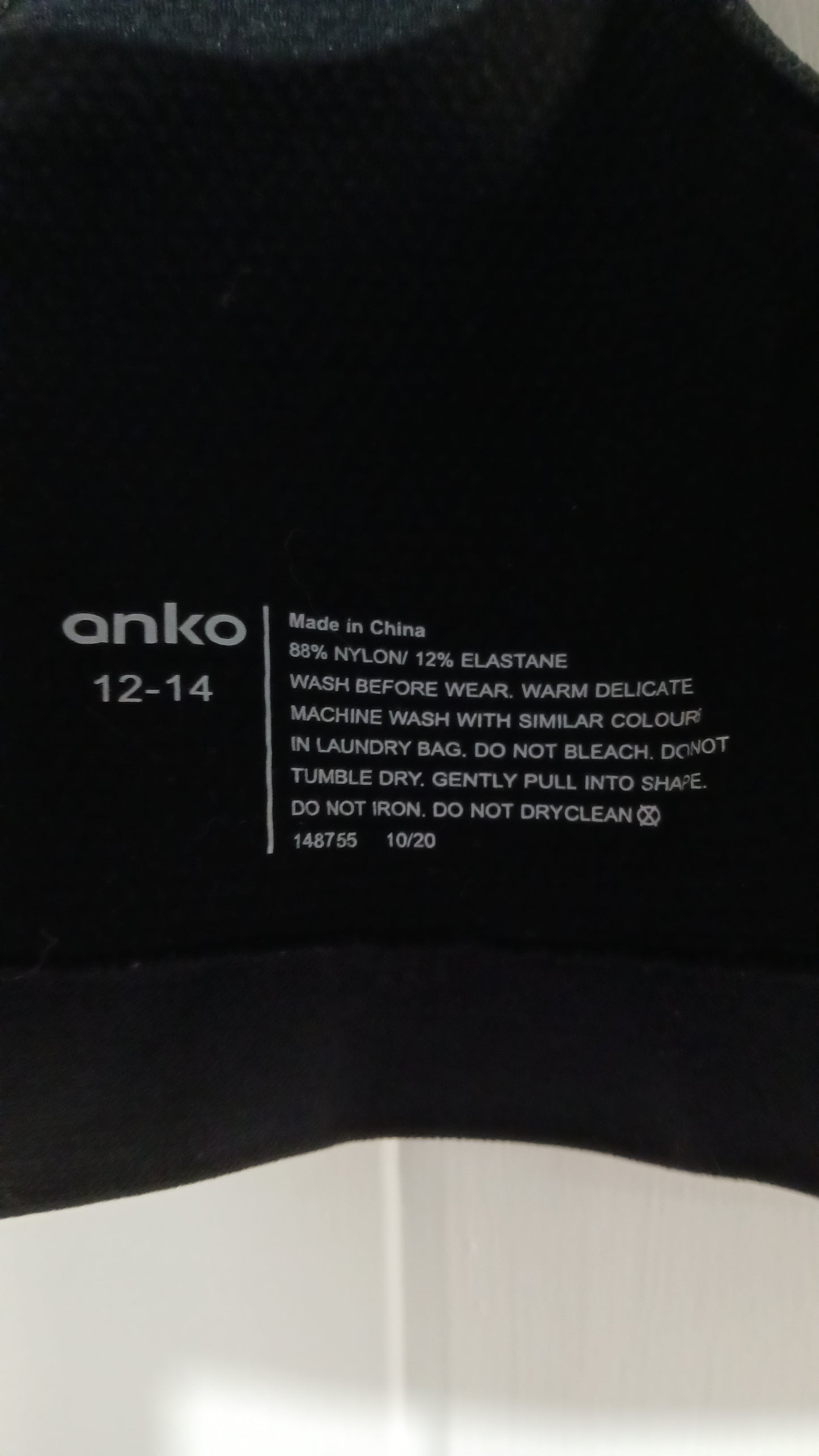 (12-14JNR) Anko | Black Sports Crop