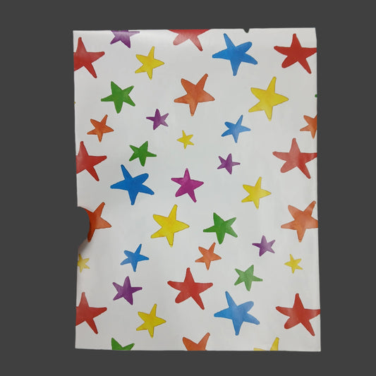 Gift Wrap |  Folded | Multi Colour Stars