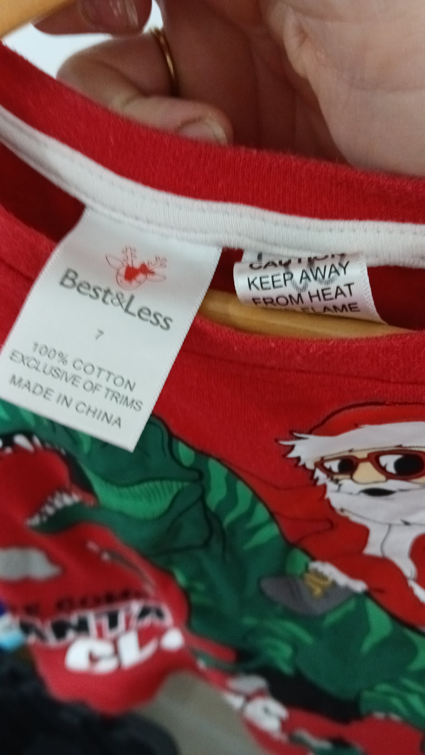 (7JNR) Best & Less | Here Comes Santa Claws PJ SET