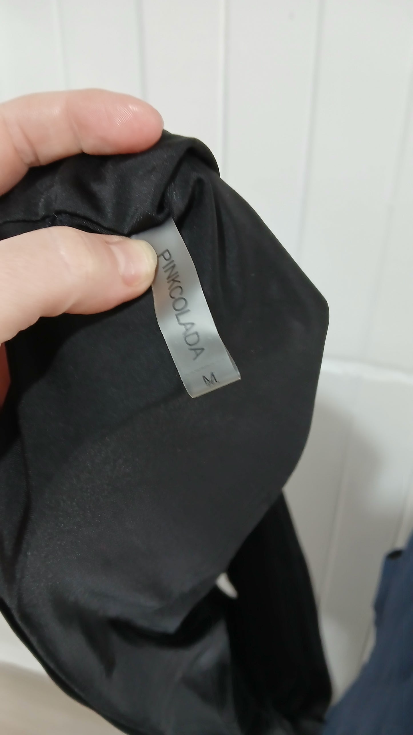 (M) Pinkcolada | Black Bandeau Padded Swim Top