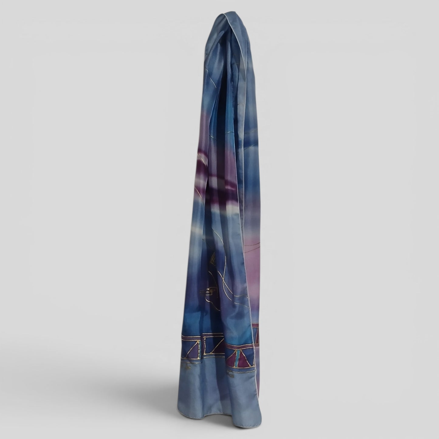 Skinny Neck Scarf | Blue/Purple/Gold