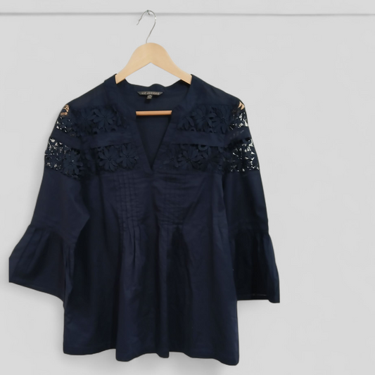 (18~12) Liz Jordan | Navy Blouse