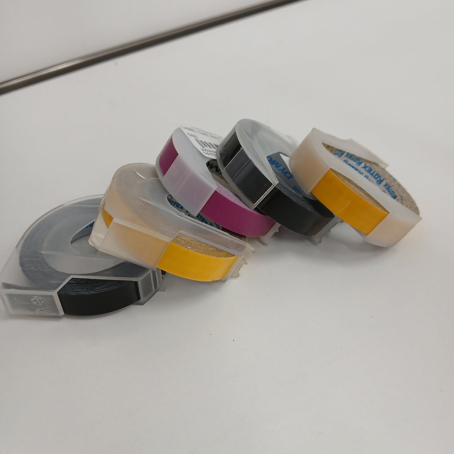LABEL TAPE DYMO EMBOSSING 9MMX3M ASSORTED COLOURS