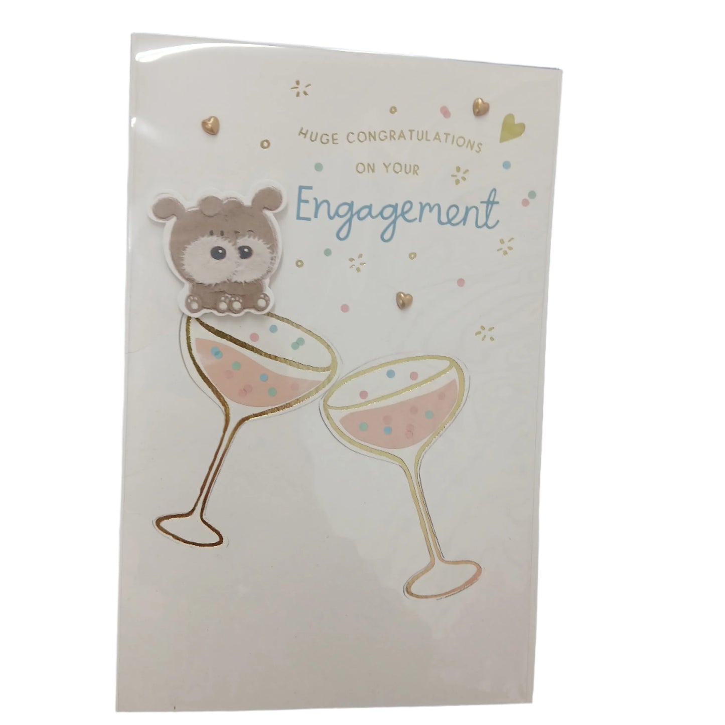 Engagement Card | Puppy on wine glass