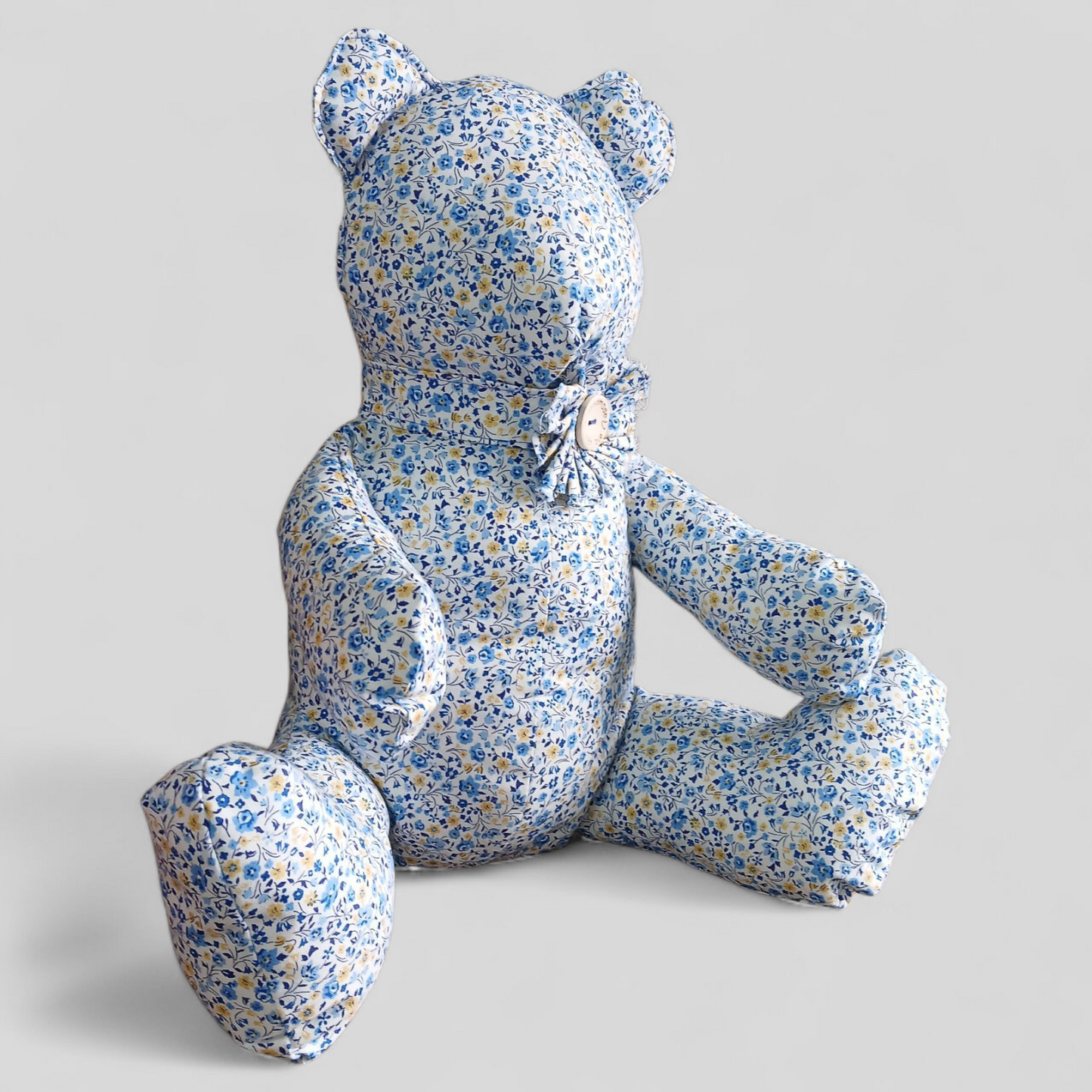 Large Stuffed Animal | Blue Florals | Perfectly Imperfect by Weareable Art