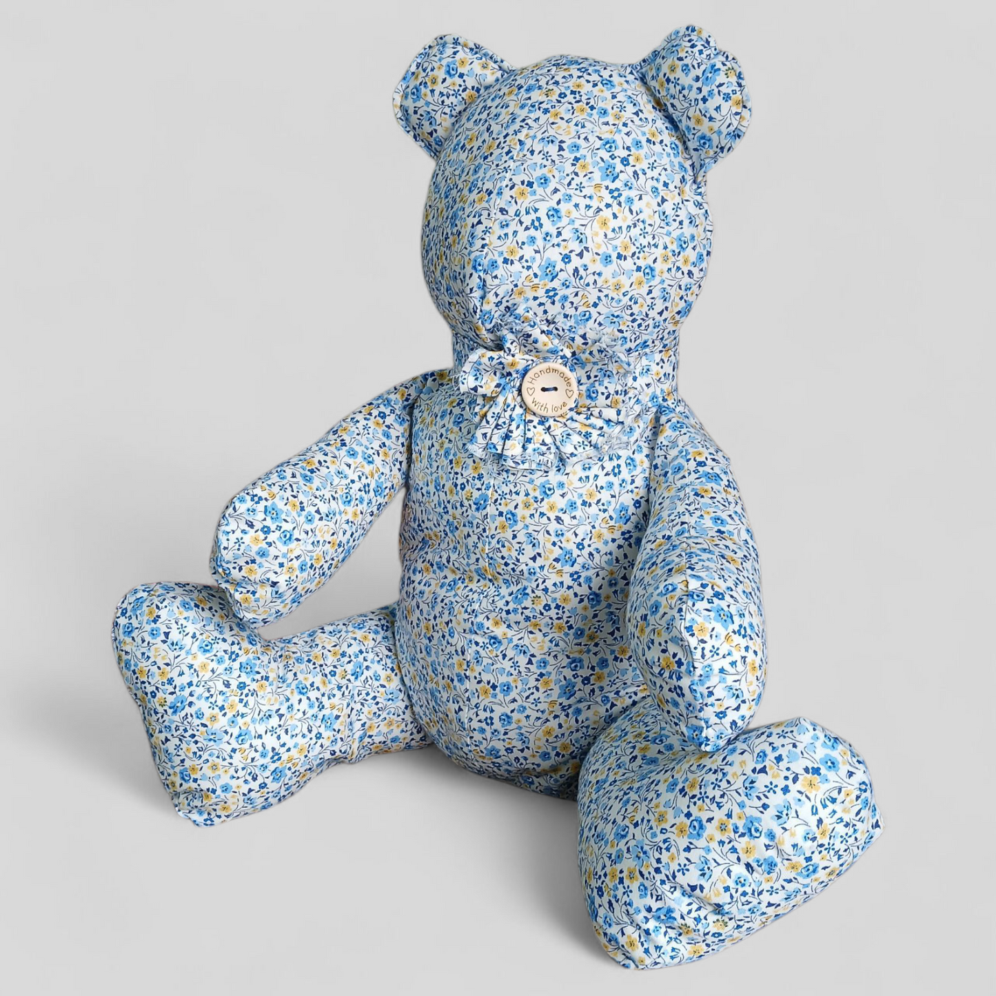 Large Stuffed Animal | Blue Florals | Perfectly Imperfect by Weareable Art