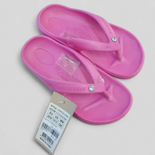 (29-30) AUSSIE SOLES |  KIDS STARFISH | PINK/DIAMANTE