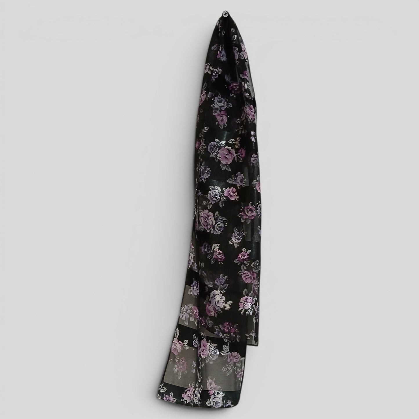Skinny Neck Scarf | Pink/Purple Flowers