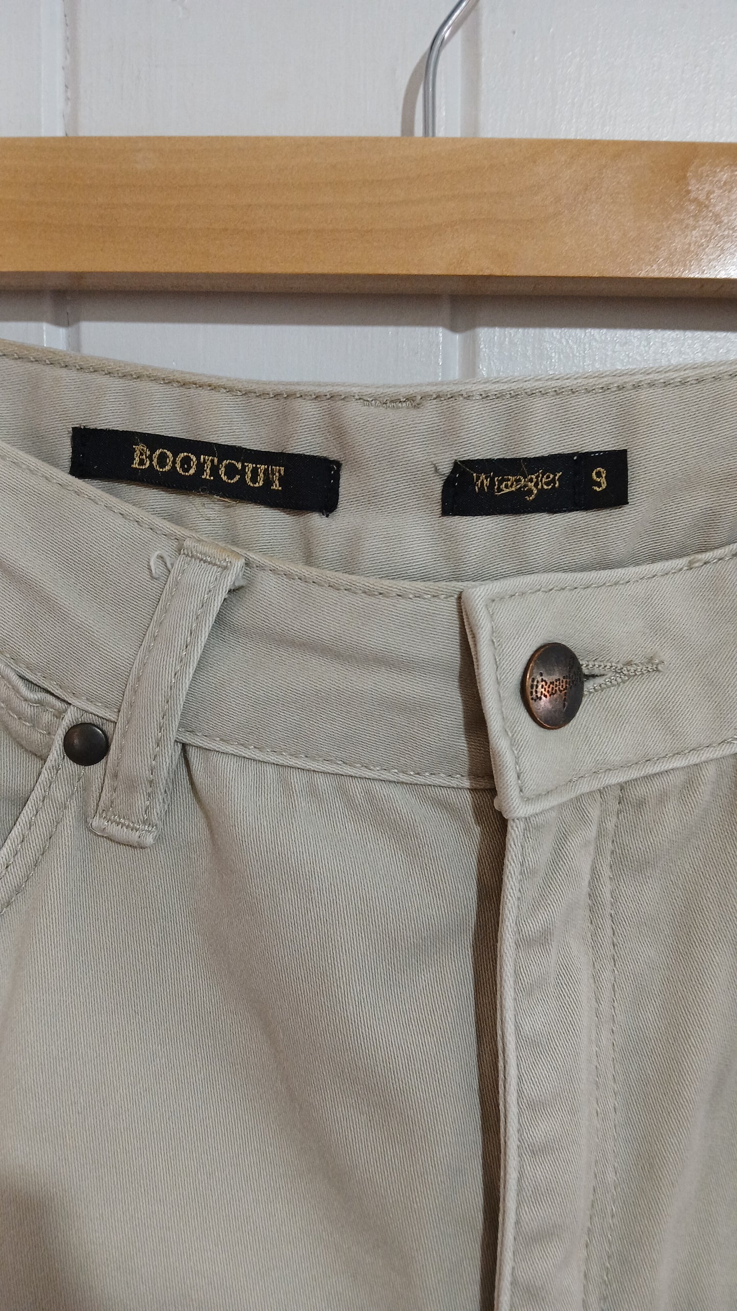 (9) Wrangler | Cream Boot Cut Jeans