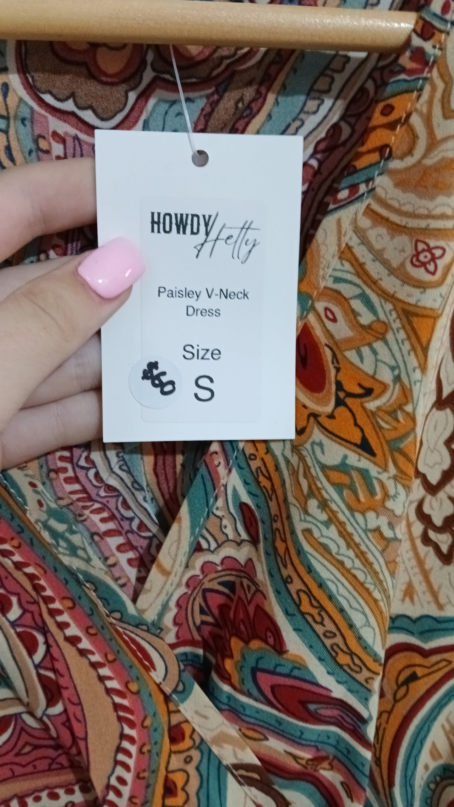 (S) Howdy Hetty | Paisley V Neck Dress | BNWT