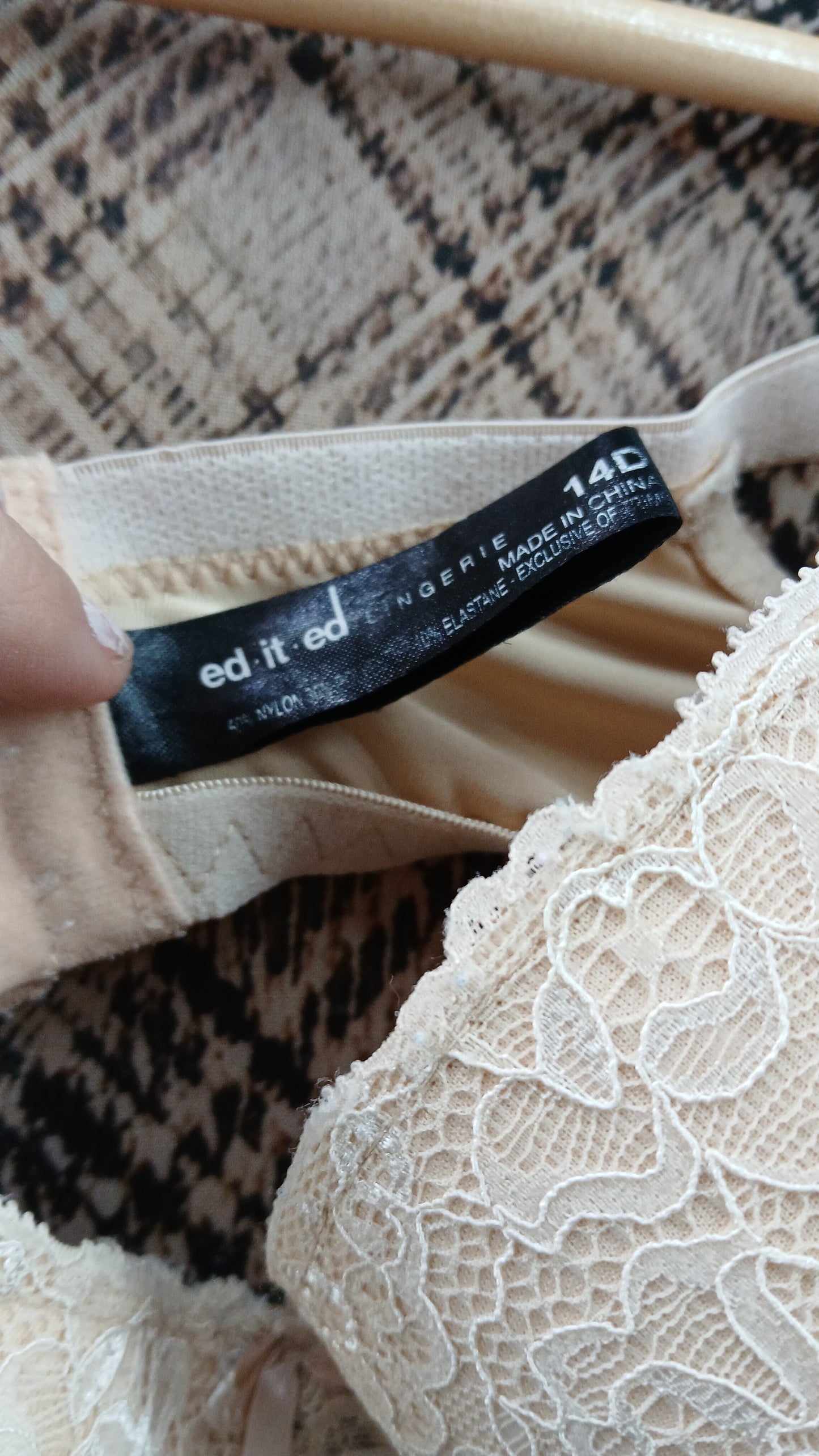(14D) Edited | Beige Lace Bra