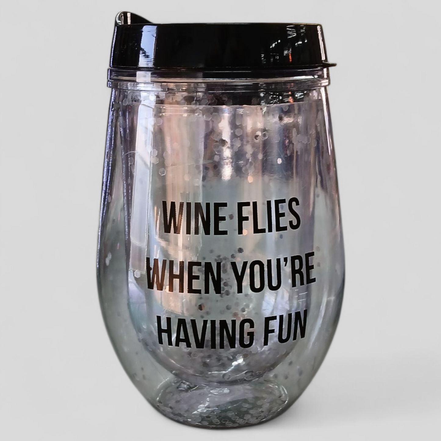 Wine Flies Glitter Tumbler