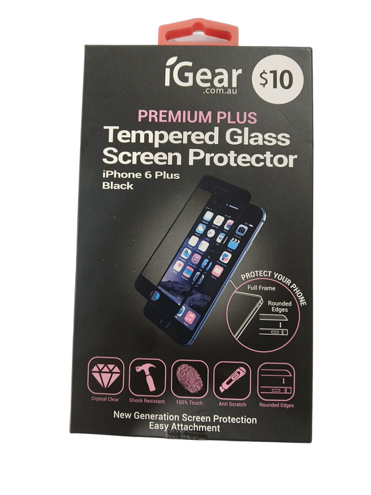 SCREEN PROTECTOR TEMPERED GLASS IPHONE 6 PLUS - BLACK