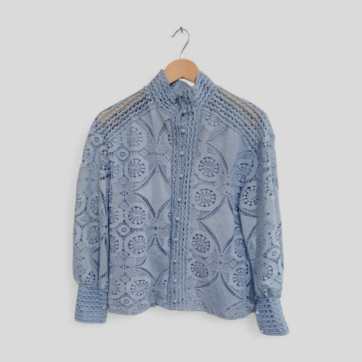 (S) Shein | Blue Lace Blouse
