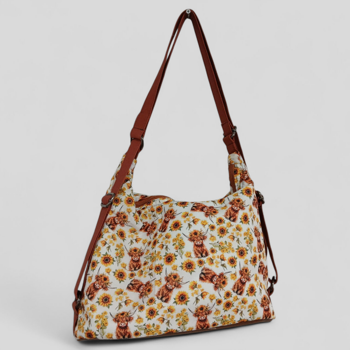 Highland Cow Mini Sunflowers | Convertable Bag | Tracy's Bag Creations