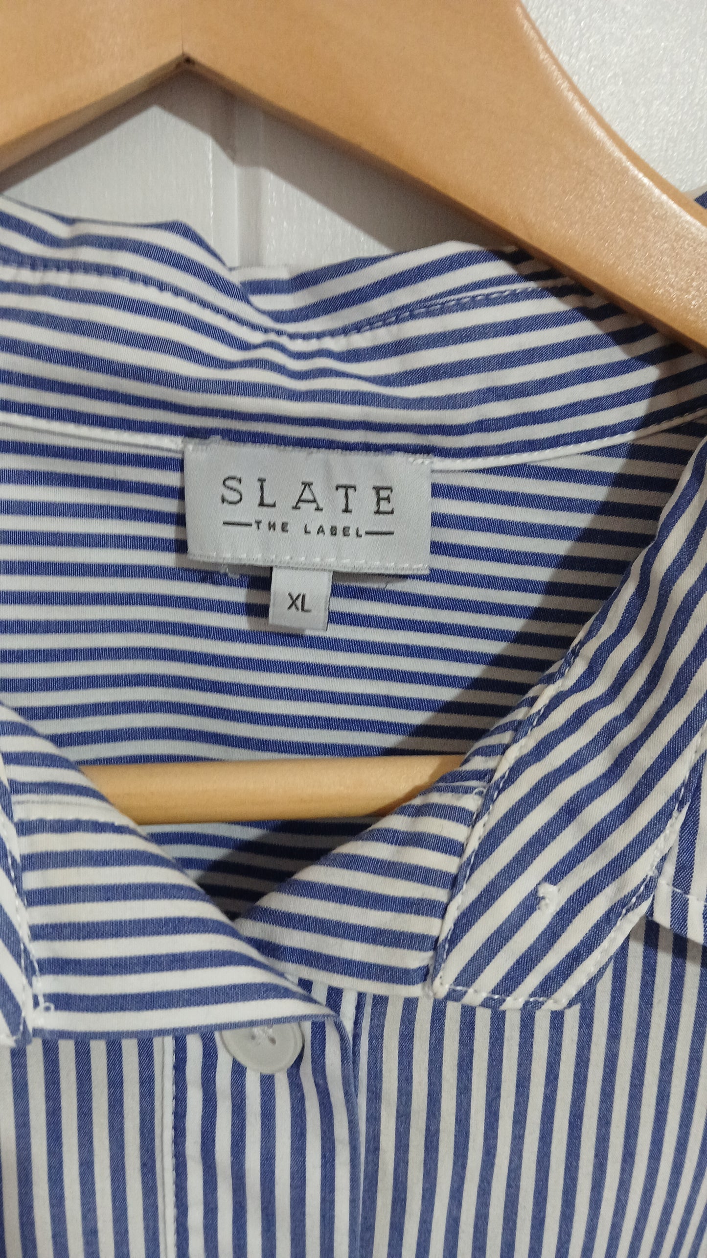 (XL) Slate | Striped LS Shirt