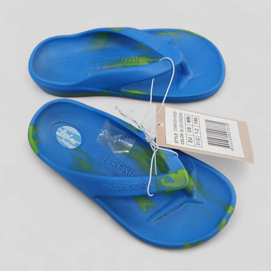 (31-32) AUSSIE SOLES | KIDS STARFISH | BLUE/GREEN