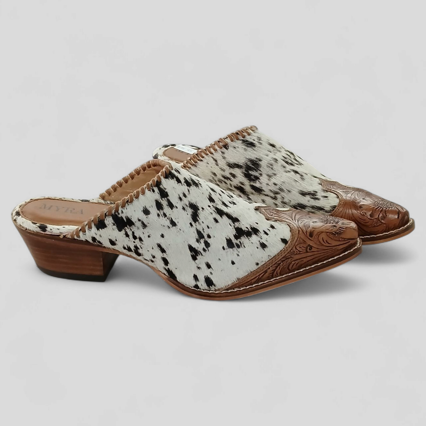 Myra | Heely Western Hand-Tooled Mules