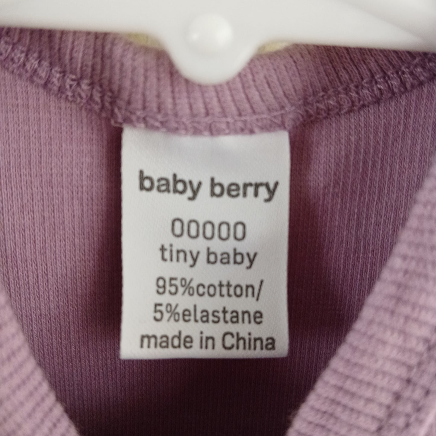 (00000) Tiny Baby Purple Ribbed L/S Bodysuit