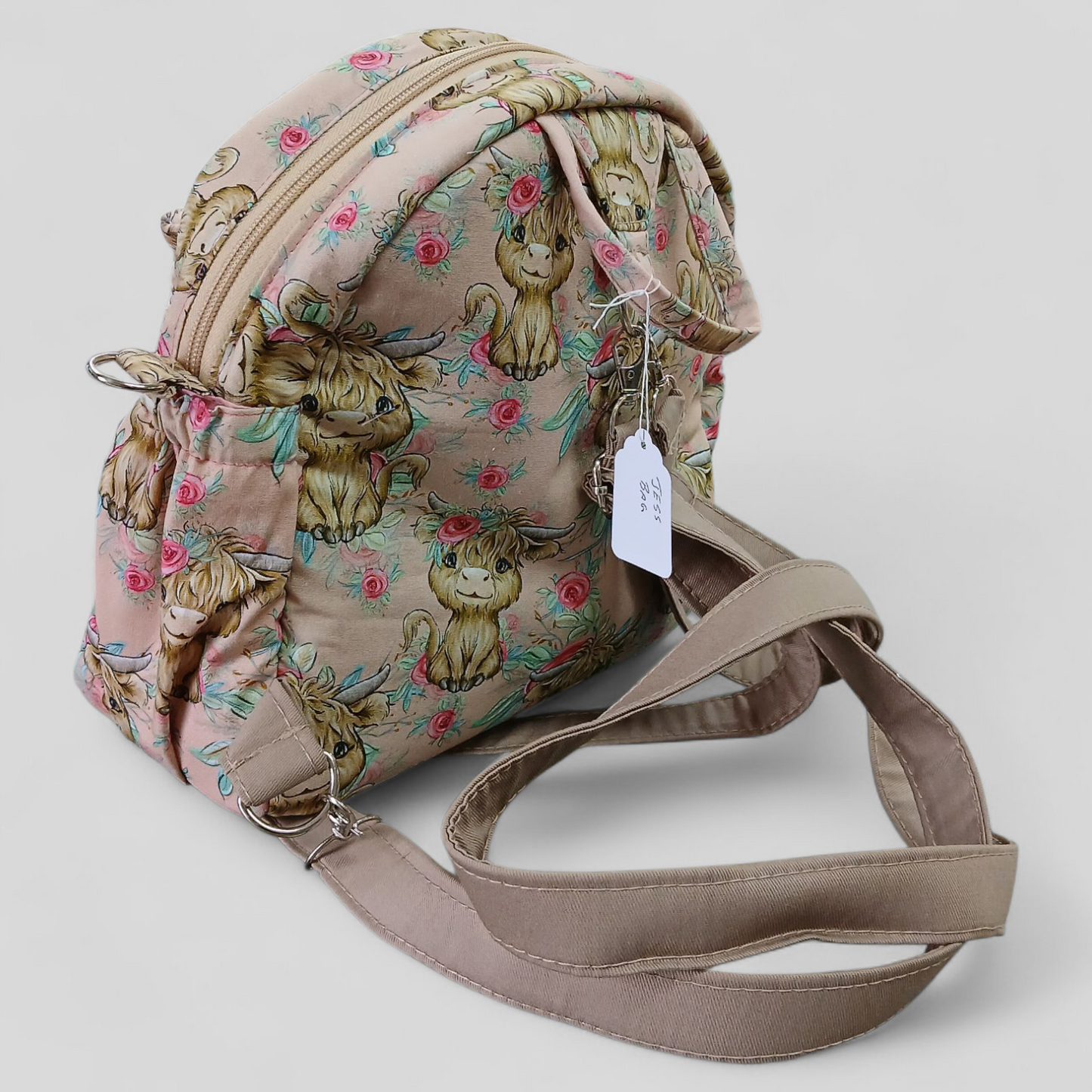 Highland Cow Light Pink | Mini Backpack | Tracy's Bag Creations