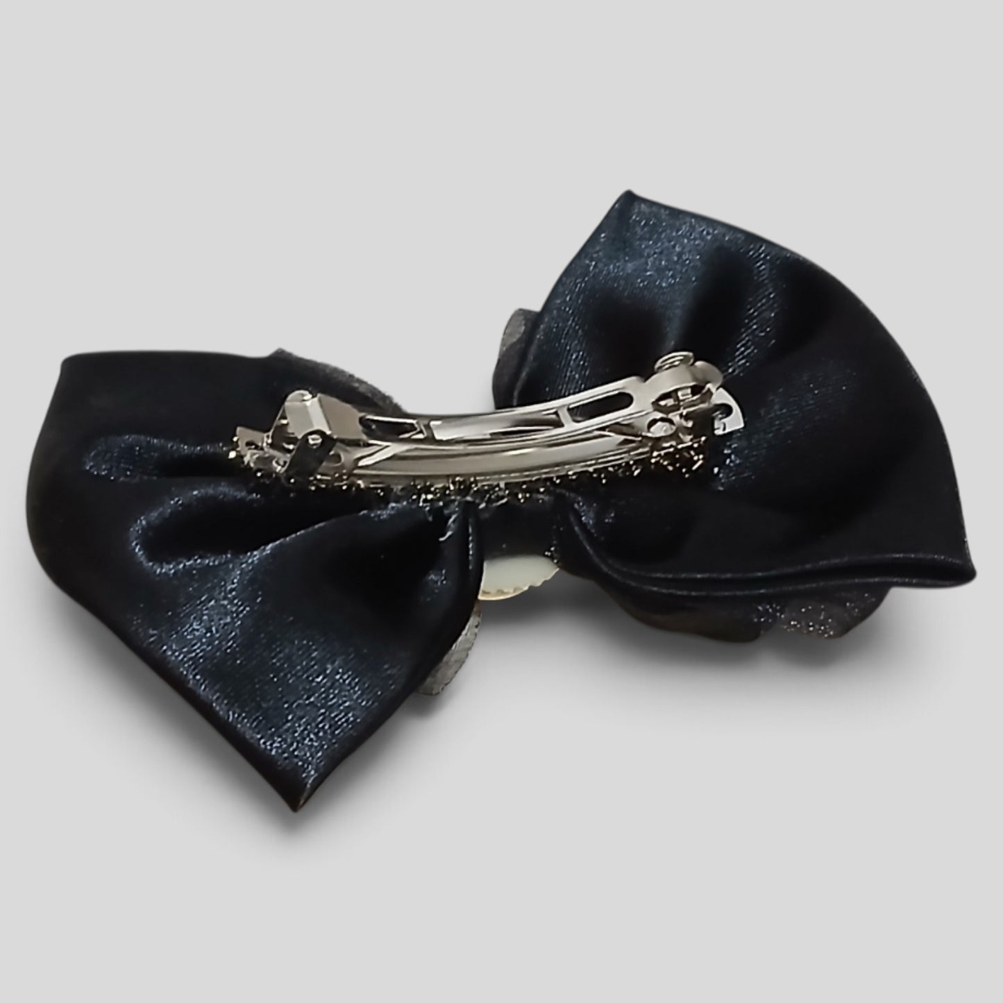 Hair Clip Black Bow Gold