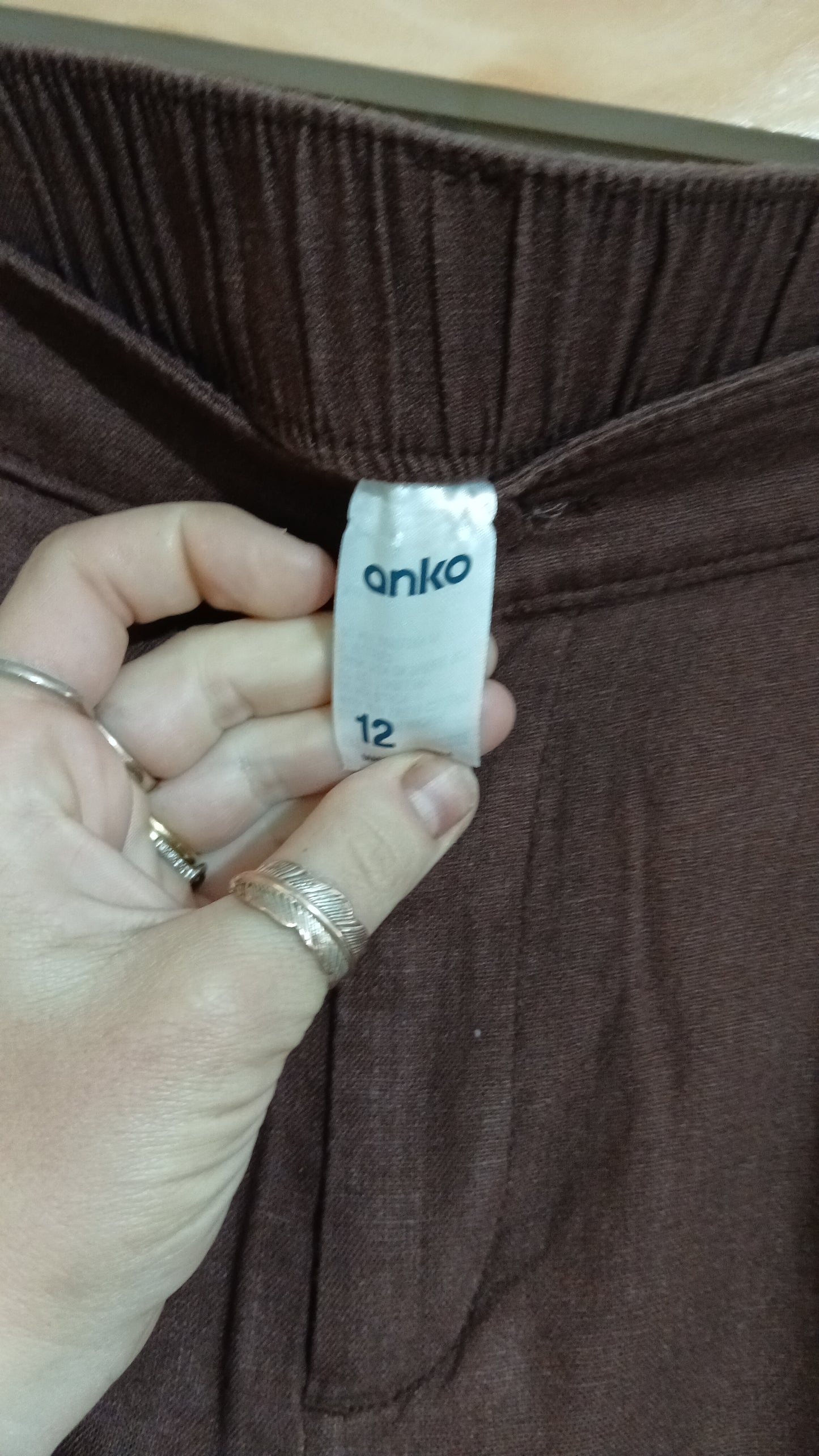 (12) Anko | Brown Linen Blend Shorts