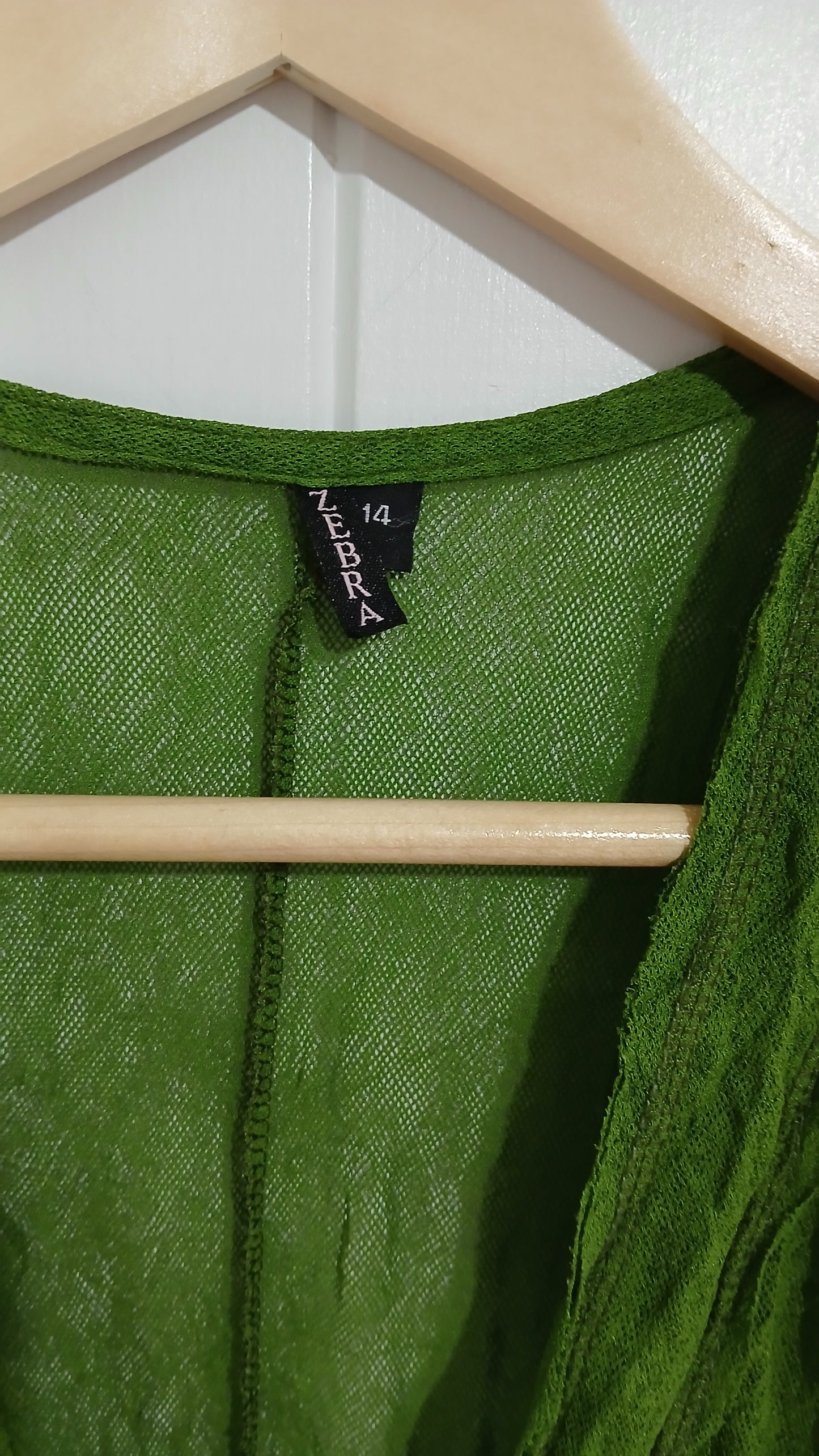(14) Zebra | Sheer Long Green Cardi