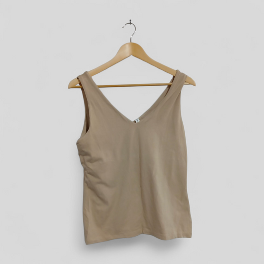 (L) &me | Cream Tank with shelf bra