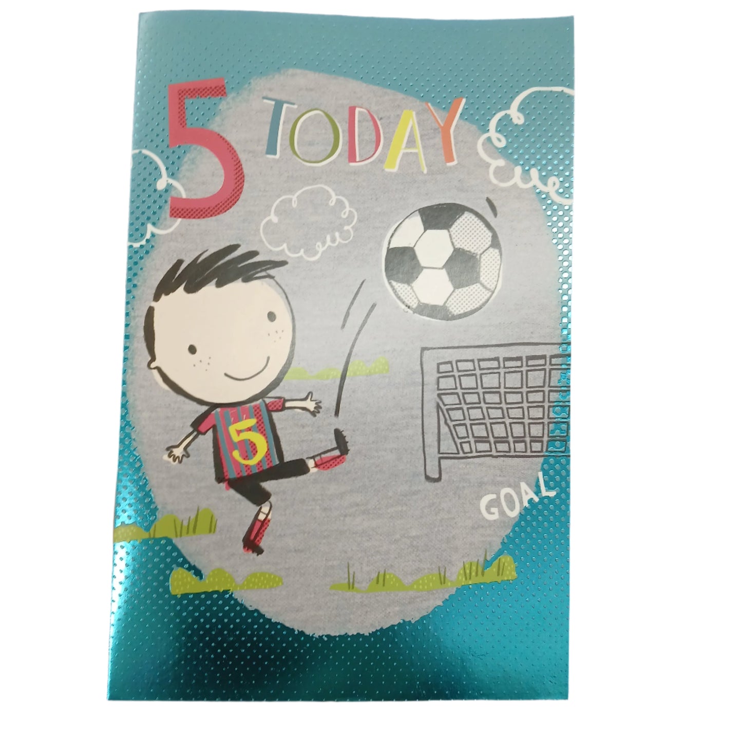 Birthday Card | 5th Boy/Boy Kicking Football Into Goal