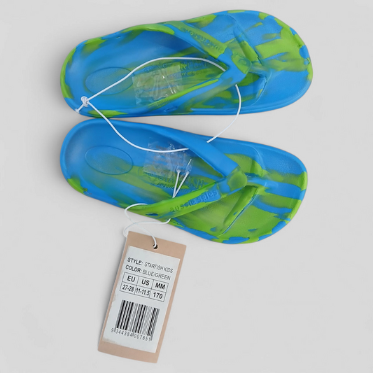 (27-28) AUSSIE SOLES | KIDS STARFISH | BLUE/GREEN