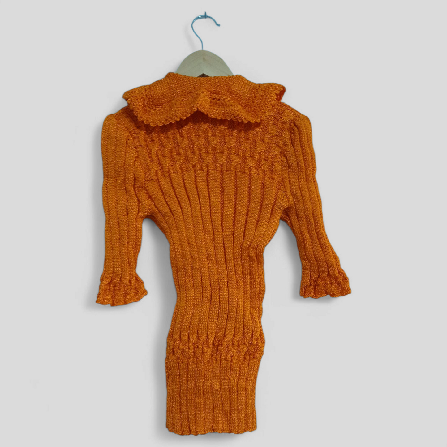 (S) Orange Knit Blouse