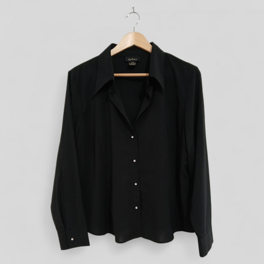 (18) Katies | Black LS Blouse
