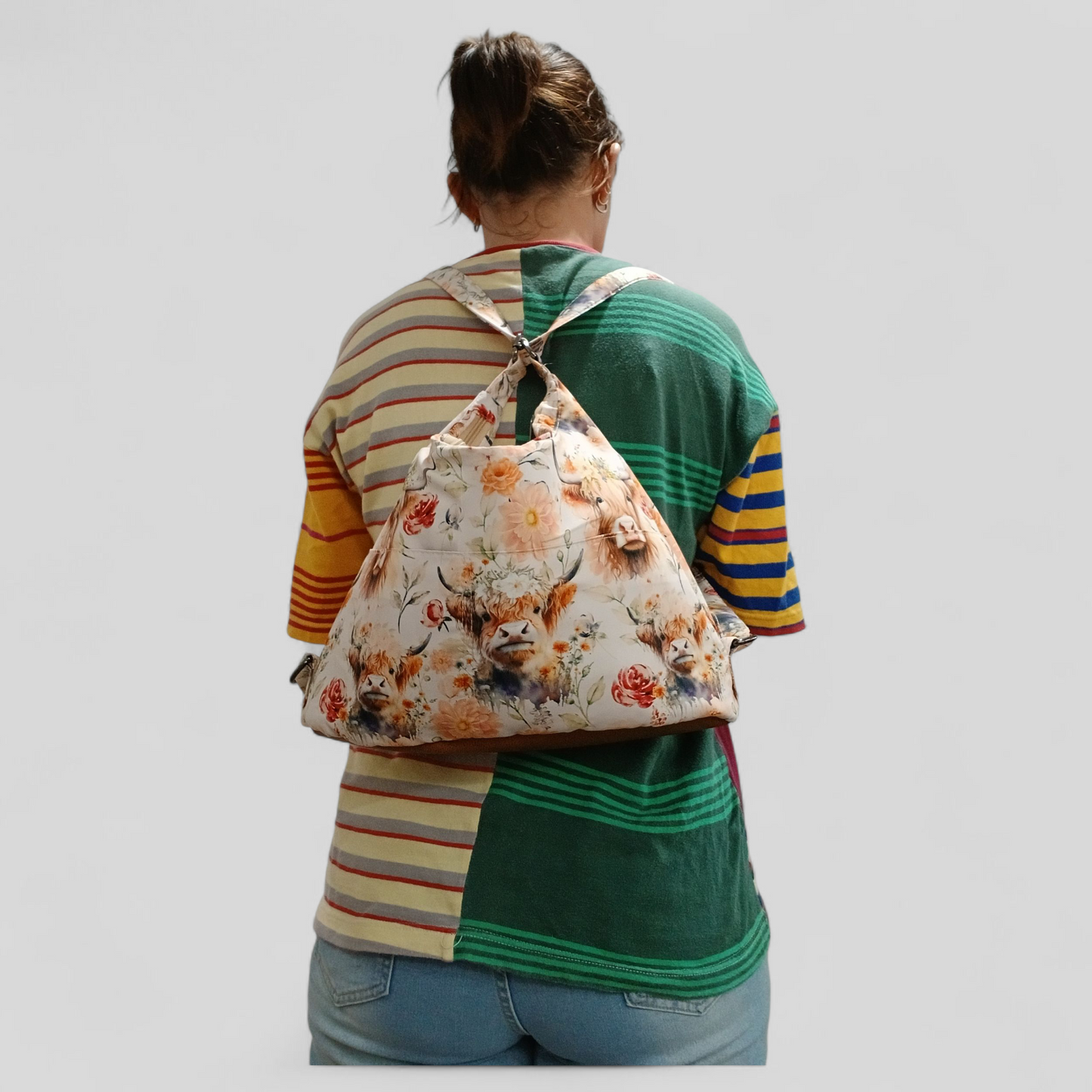 Highland Cow Florals | Convertable Bag | Tracy's Bag Creations