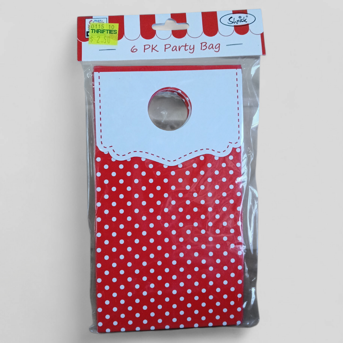 Party Bags Red Polka Dot Small 6 pack