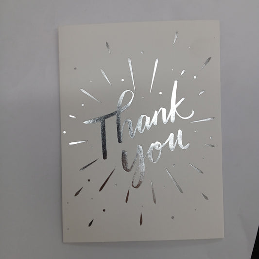 Thank you Card | Silver text