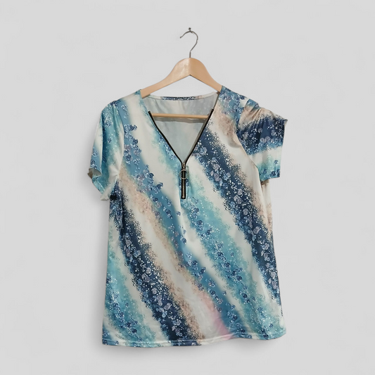 (L) Shein | Zip Front Blouse