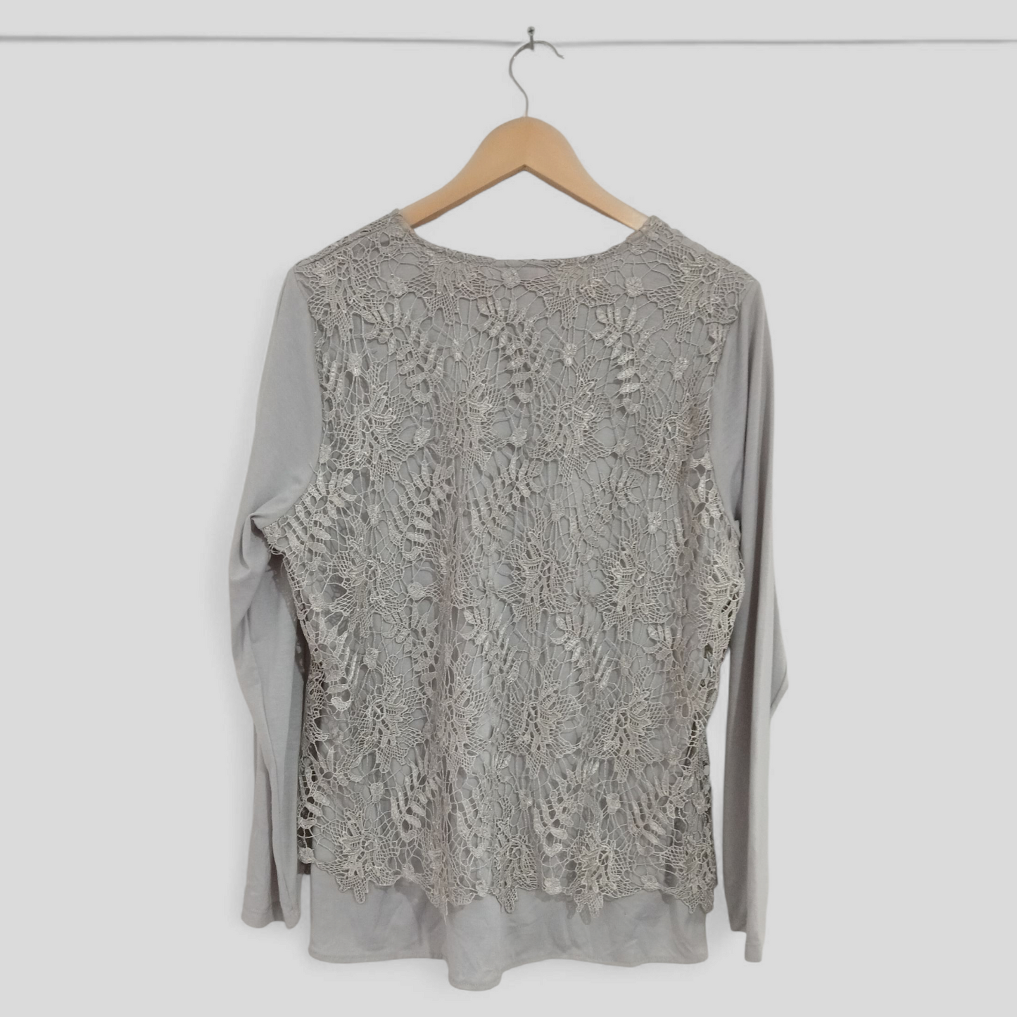 (16) Millers | Grey Lace Overlay Blouse