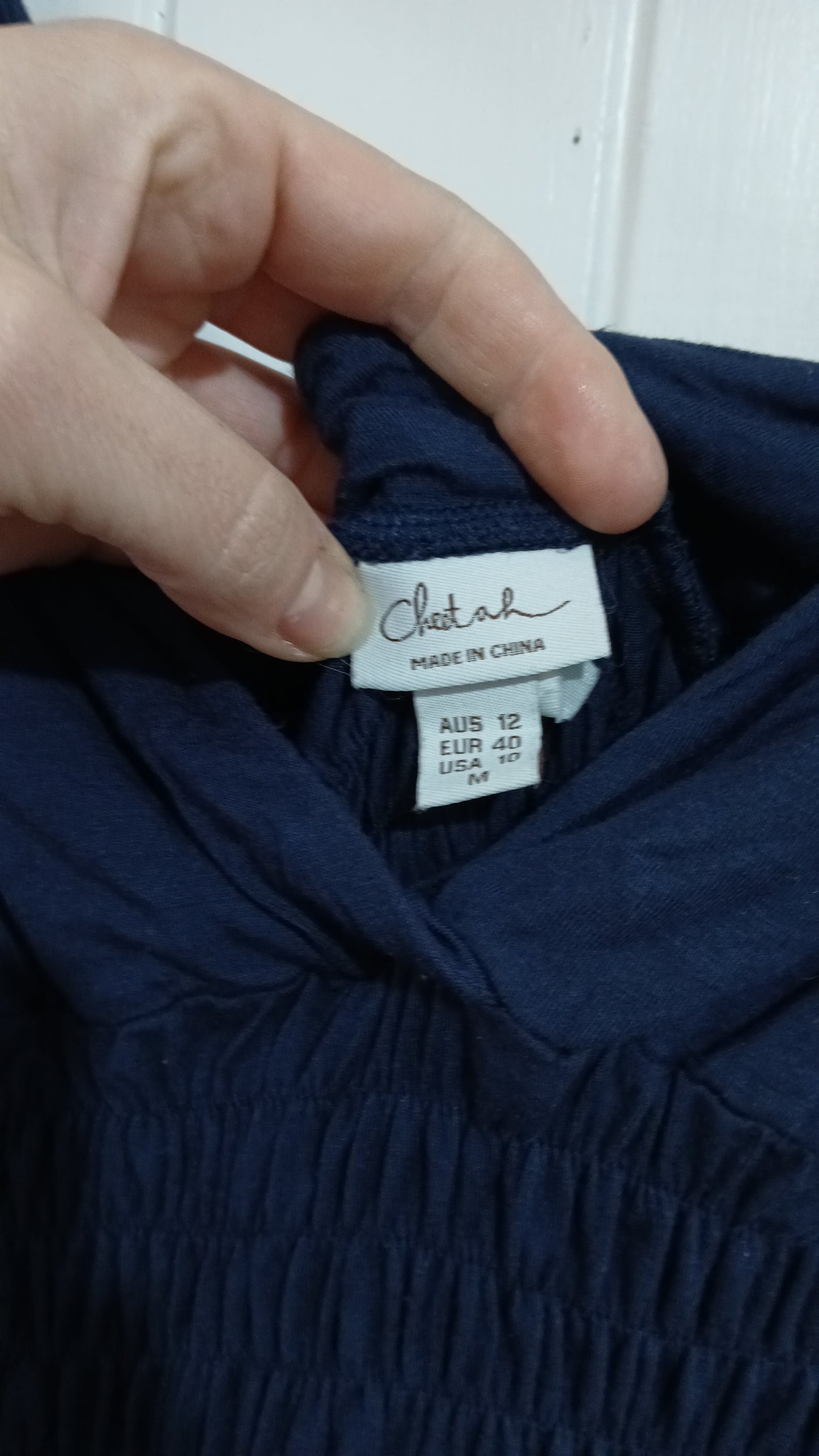 (12) Cheetah | Navy Blouse