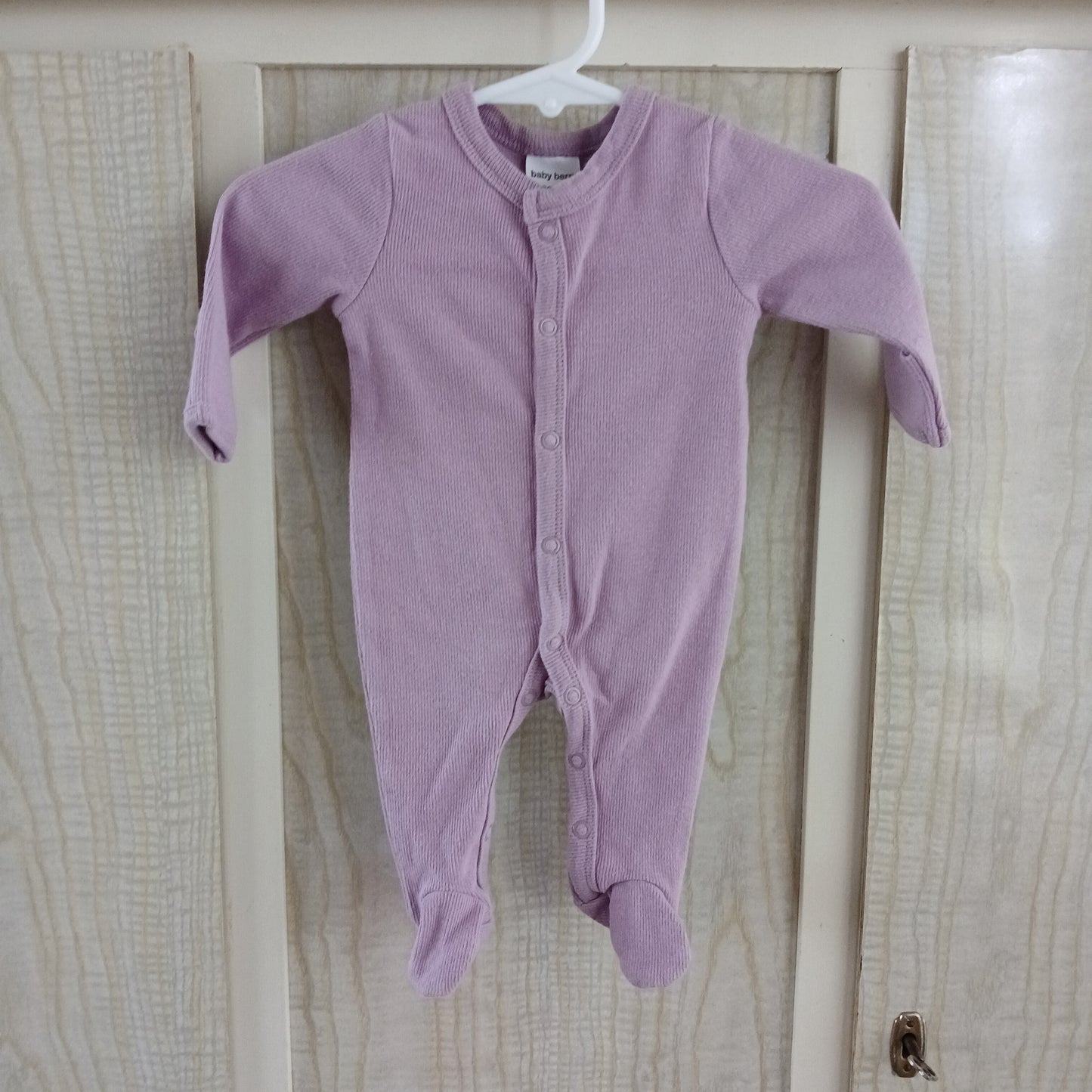 (00000) Tiny Baby Purple Ribbed L/S Bodysuit