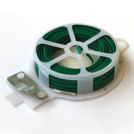 WIRE TWIST TIE PLASTIC COATED WITH CUTTER 30M 2 PACK BACKYARD GROWING