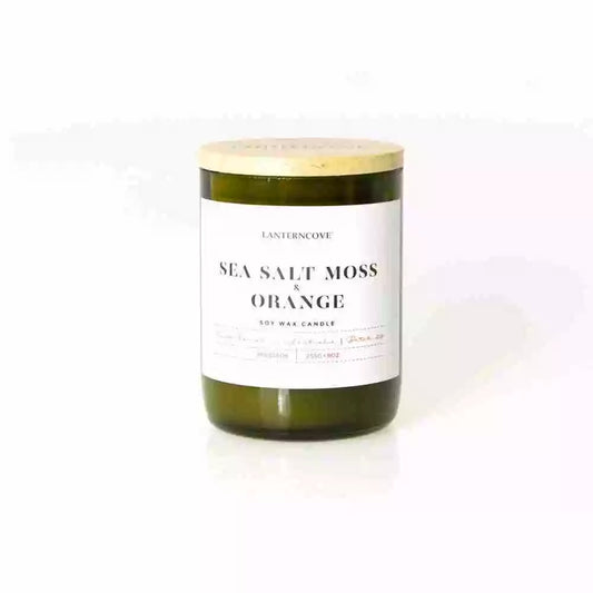 Sea Salt Moss & Orange | Jade 9oz Soy Wax Candle | Lanterncove