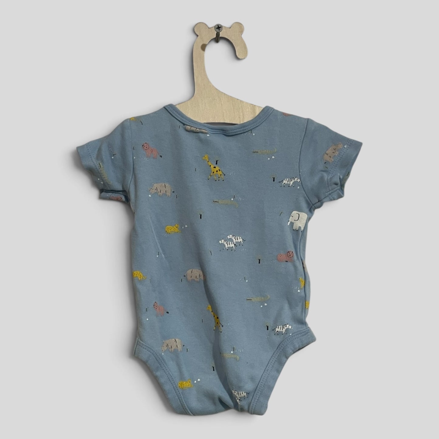 (000JNR) Target | Blue Animal SS Bodysuit