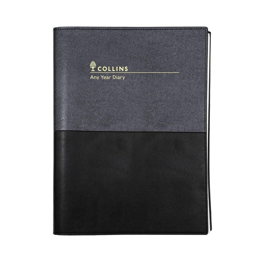 DIARY ANY YEAR COLLINS A4 VANESSA WTV BLACK