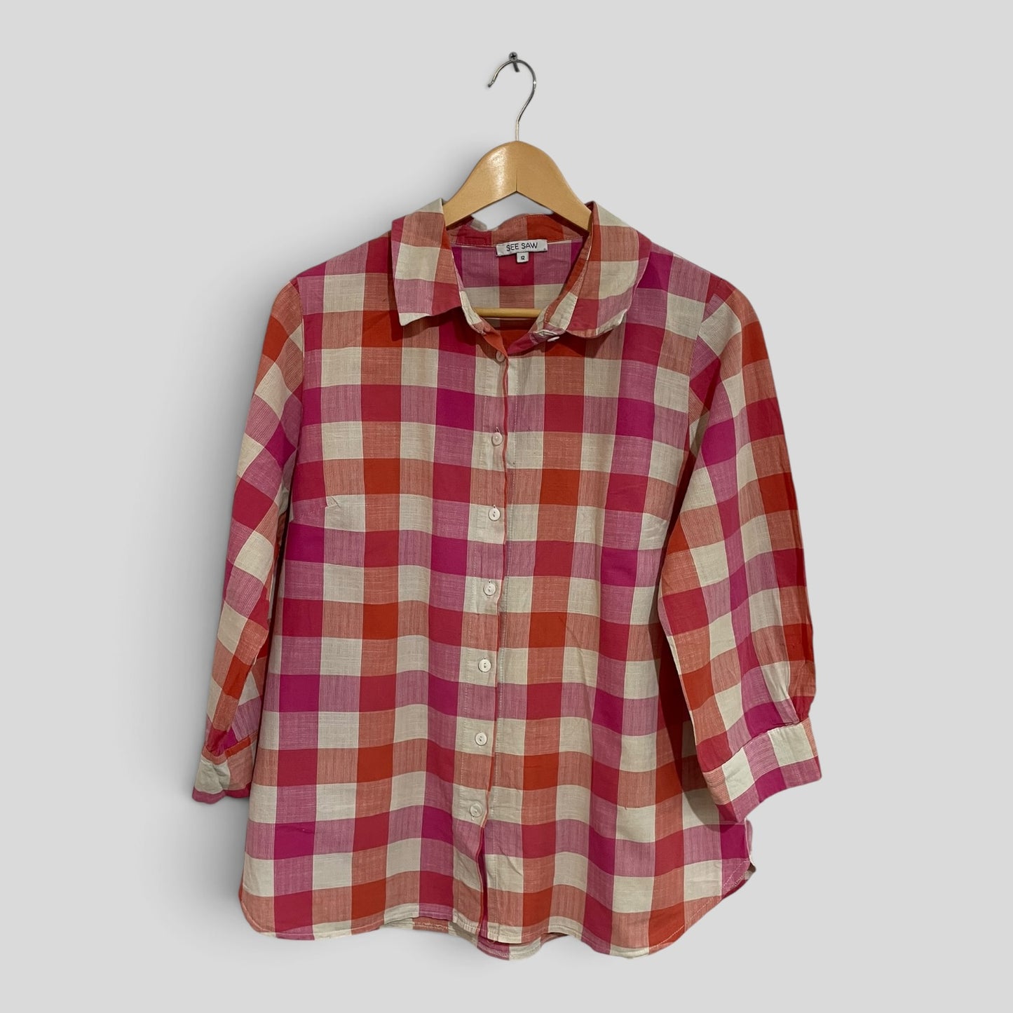 (12) See Saw | Check Blouse