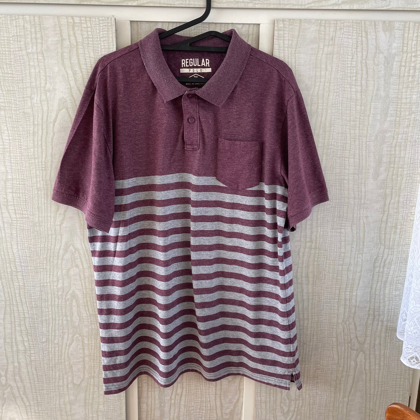 (2XL) Polo Solid/Stripes