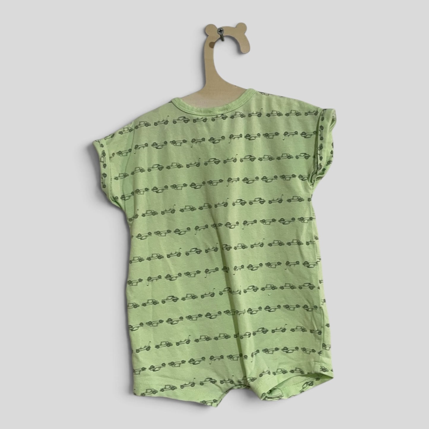 (00JNR) Dymples | Green Vehicle Romper