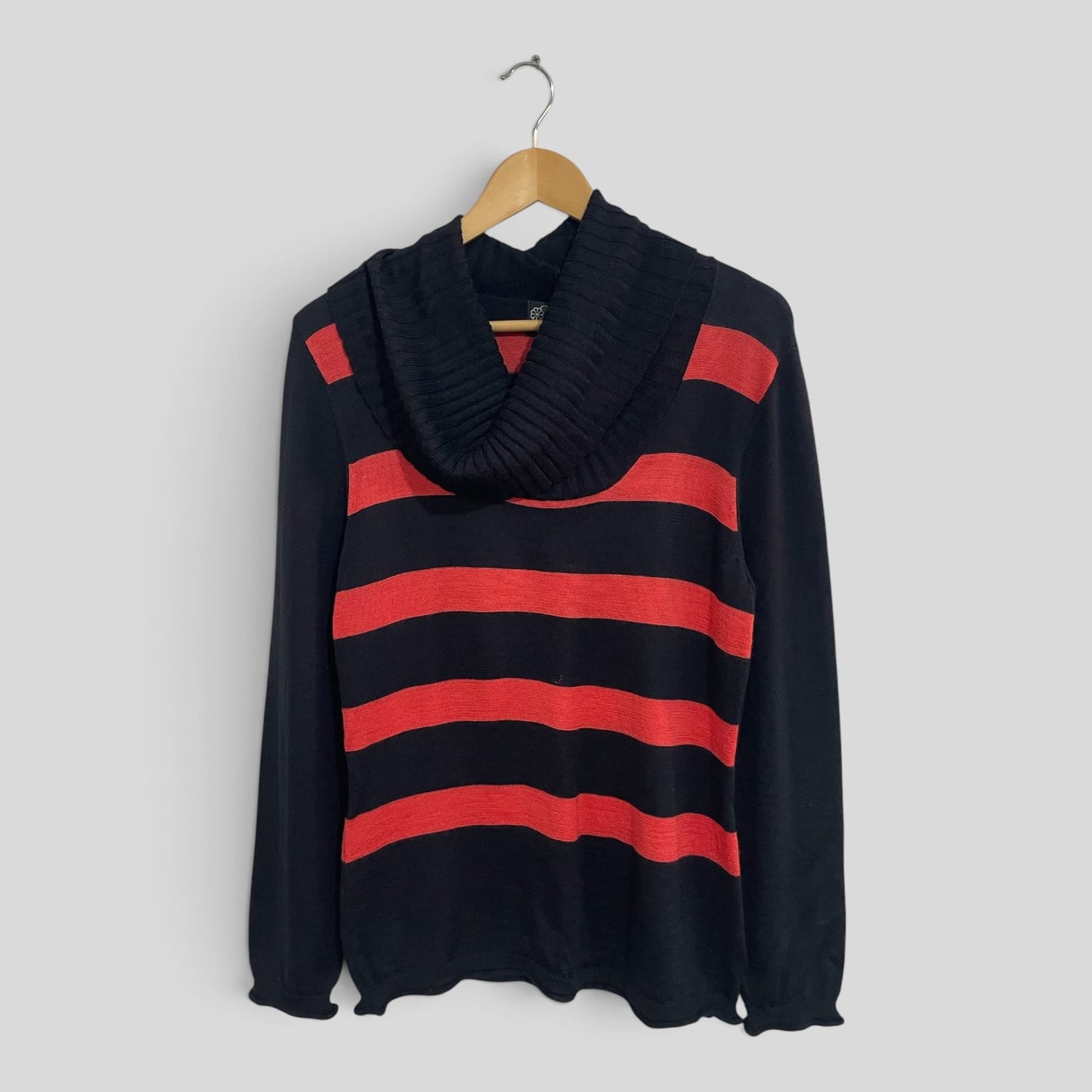 (14) Topaz | High Neck Striped Sweater