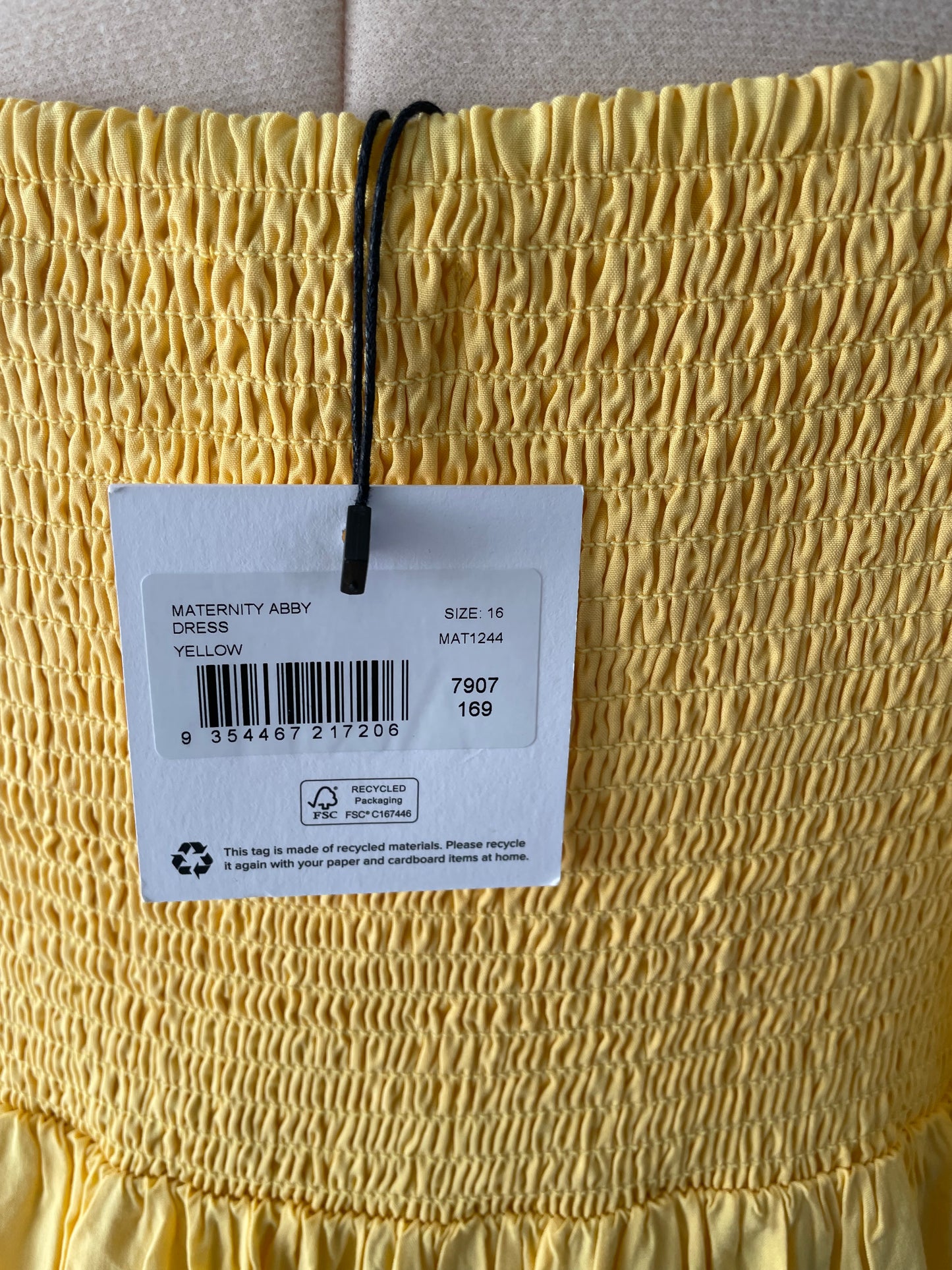 (16) BNWT Abby Dress Maternity Yellow