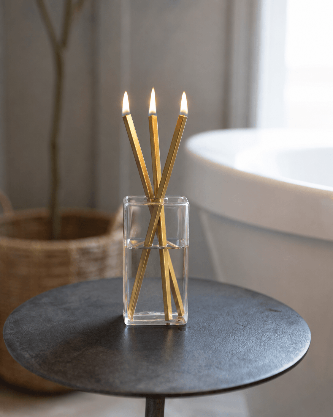 Image of Boxy Gold Everlasting Candles | Everlasting Candle Co